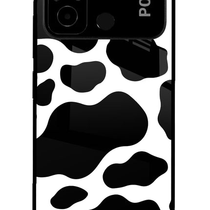 Cow Spots Poco C55 Glass Case