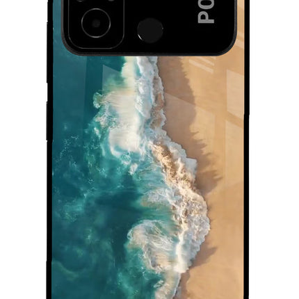 Ocean Beach Poco C55 Glass Case