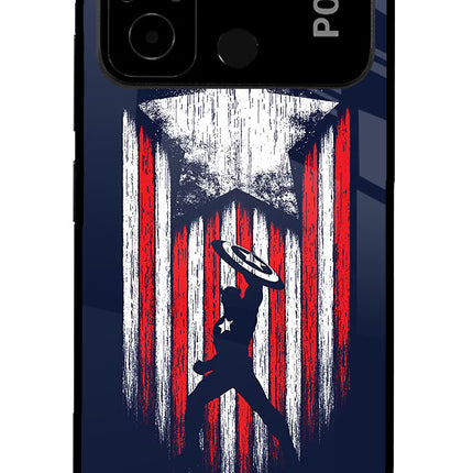 Captain America Marvel Art Poco C55 Glass Case