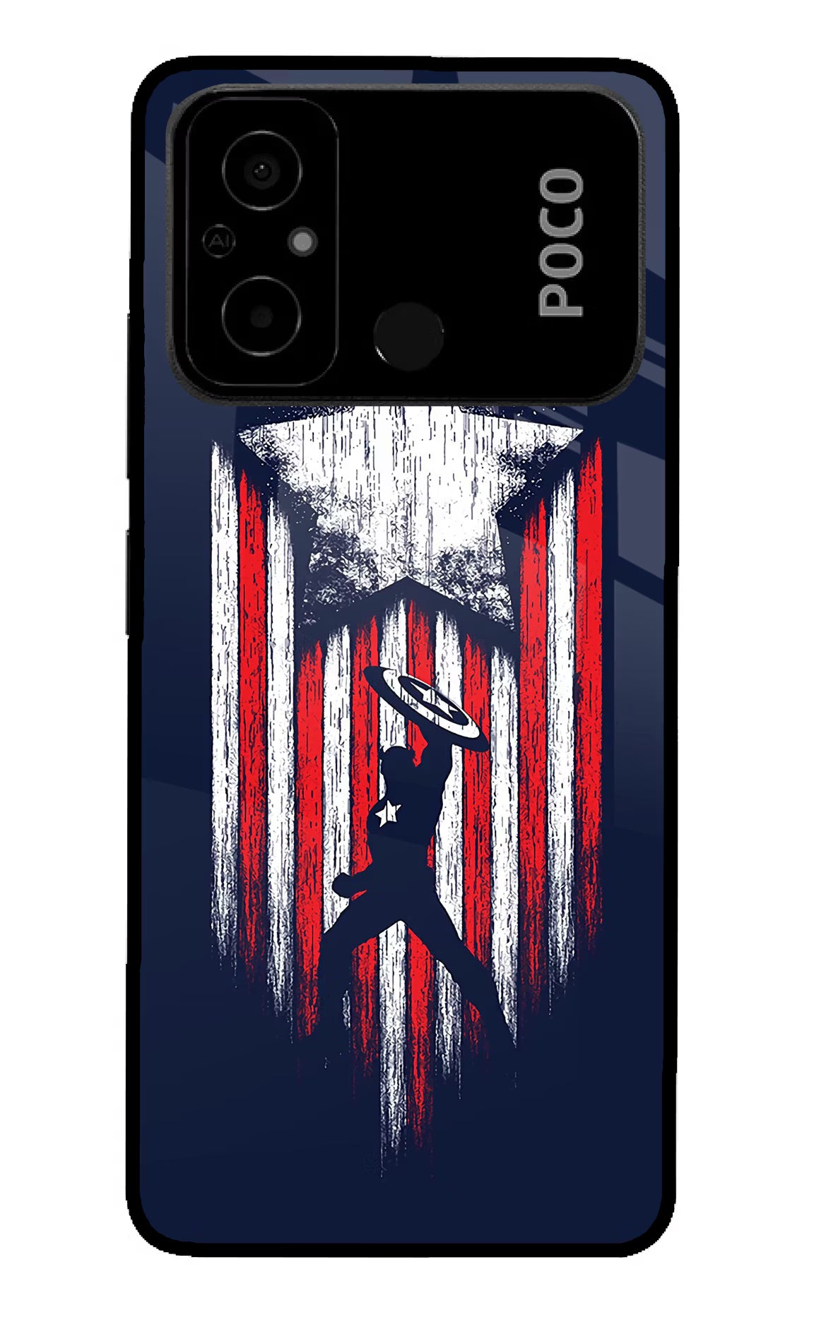 Captain America Marvel Art Poco C55 Glass Case