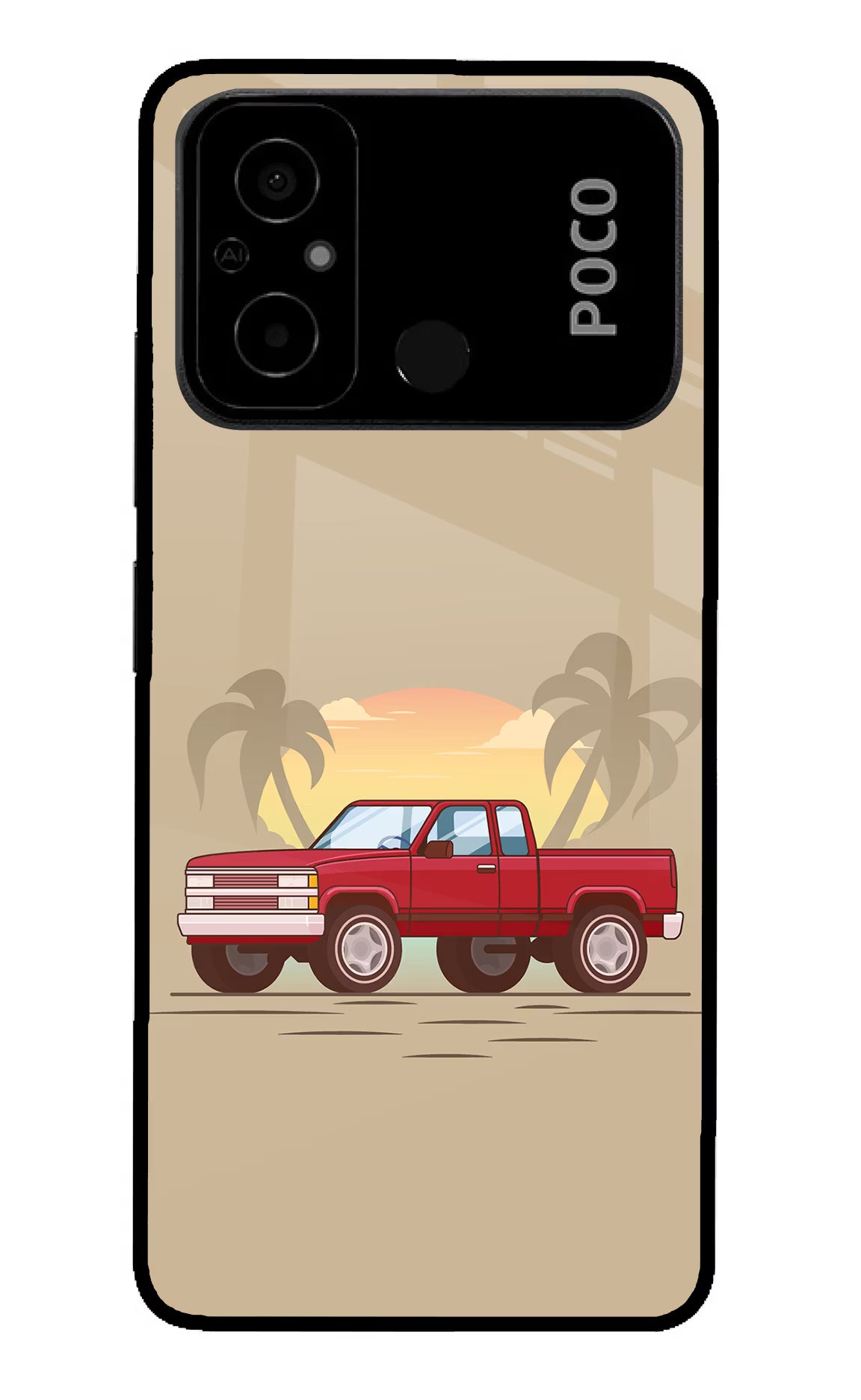 Desert Classic Drive Poco C55 Glass Case