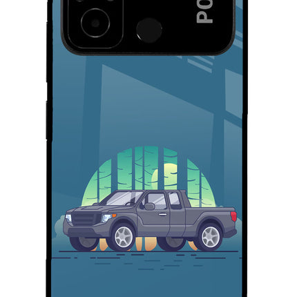 Retro Garage Vibe Poco C55 Glass Case