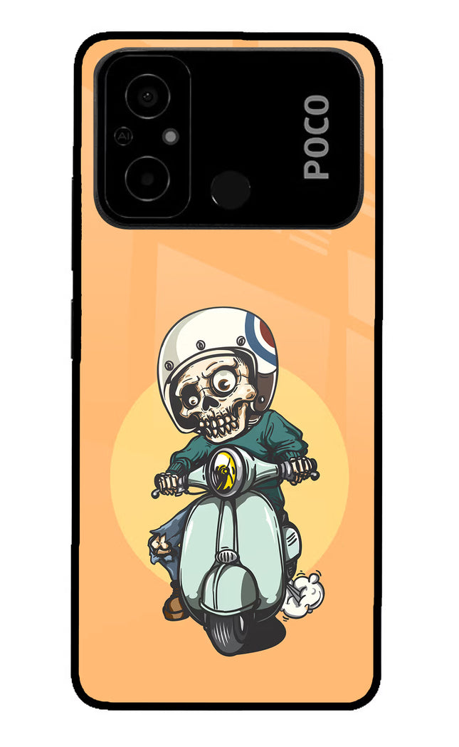 Undead Biker Poco C55 Glass Case