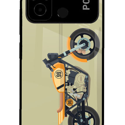 Vertical Speedster Poco C55 Glass Case