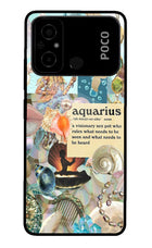 Aquarius Zodiac Poco C55 Glass Case