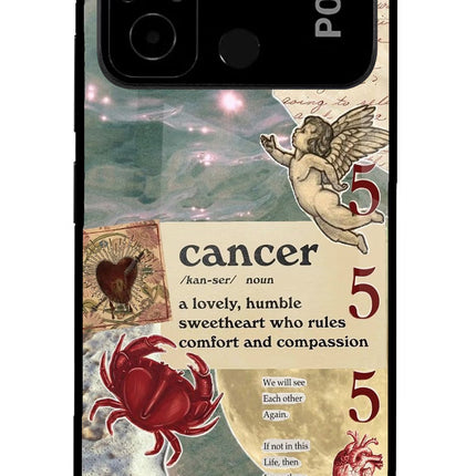 Cancer Zodiac Poco C55 Glass Case