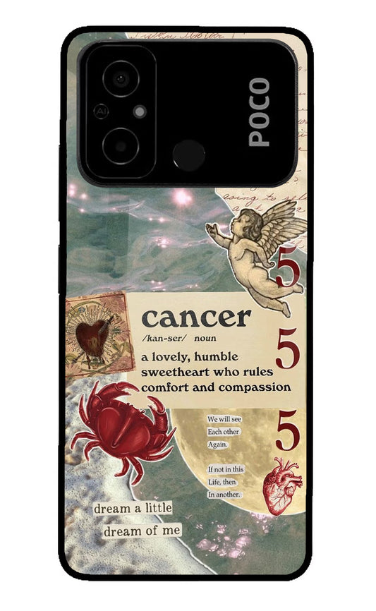 Cancer Zodiac Poco C55 Glass Case