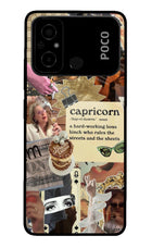 Capricorn Zodiac Poco C55 Glass Case