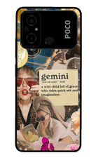 Gemini Zodiac Poco C55 Glass Case