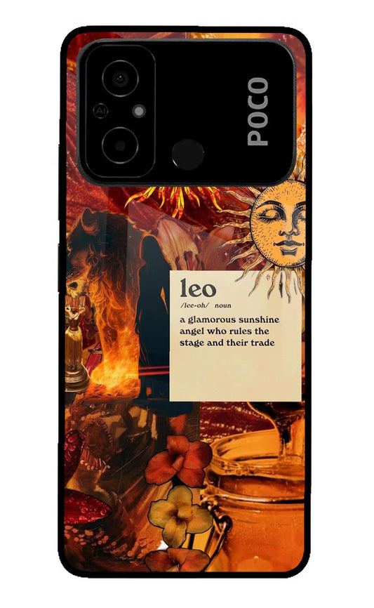 Leo Zodiac Poco C55 Glass Case