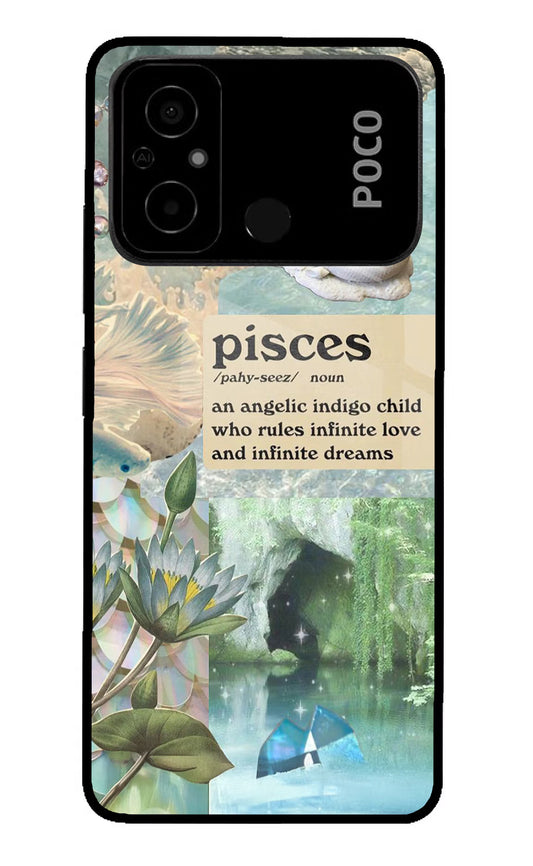 Pisces Zodiac Poco C55 Glass Case