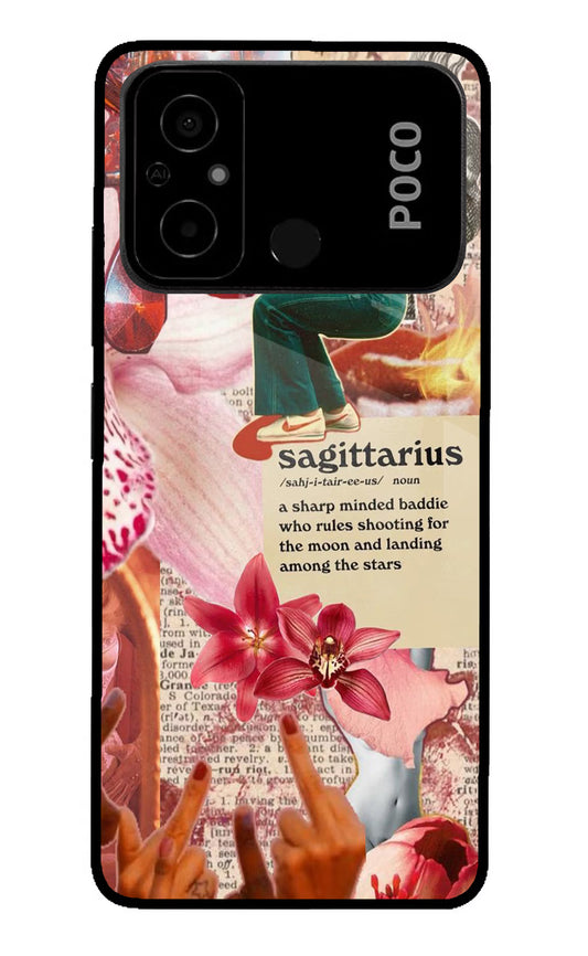 Sagittarius Zodiac Poco C55 Glass Case