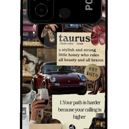 Taurus Zodiac Poco C55 Glass Case
