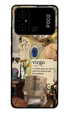 Virgo Zodiac Poco C55 Glass Case Back Cover by Casekaro