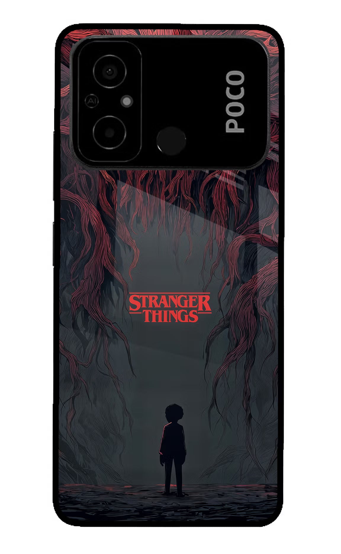 Ordinary Things Dark Side Poco C55 Glass Case Back Cover by Casekaro