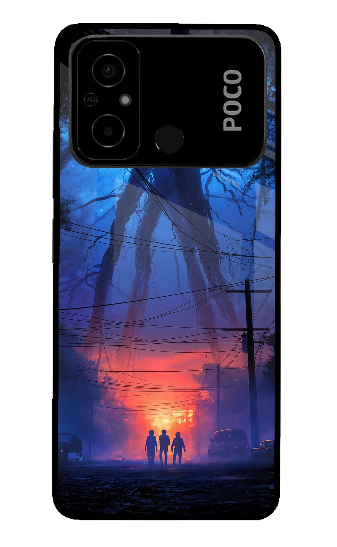 Ordinary Things Shadow Poco C55 Glass Case Back Cover by Casekaro