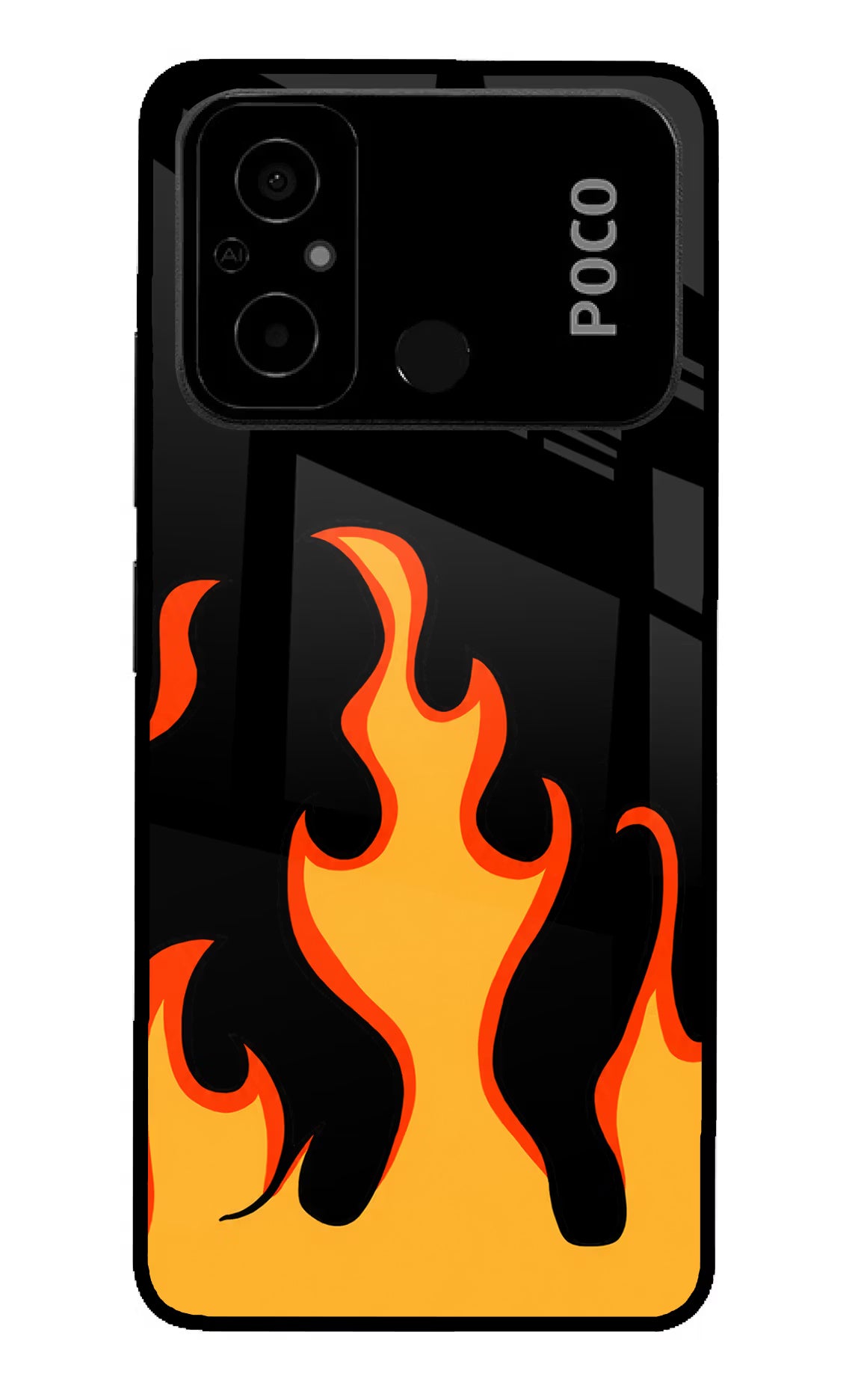 Fired Up – Black Poco C55 Glass Case
