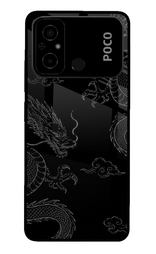 Twin Dragons Poco C55 Glass Case