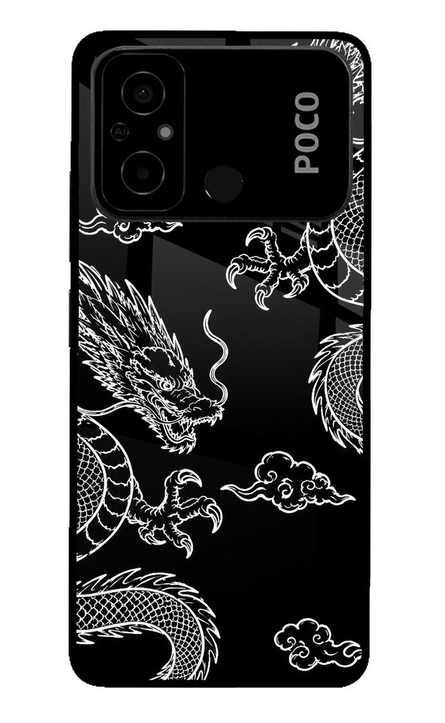 Twin Dragons Poco C55 Glass Case