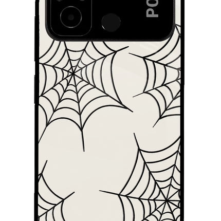 Spider Web Poco C55 Glass Case
