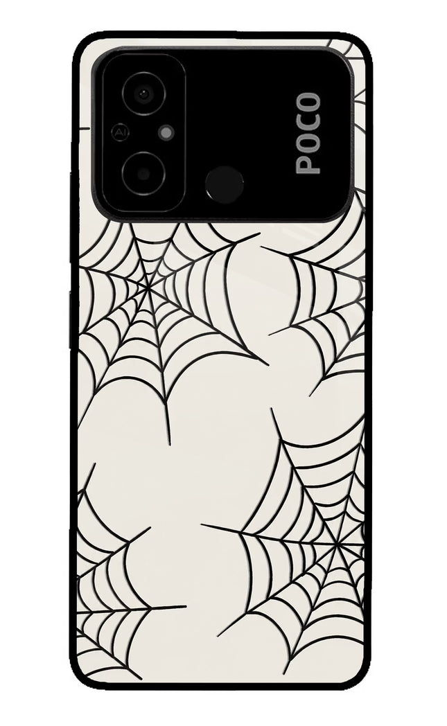 Spider Web Poco C55 Glass Case