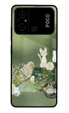 Aesthetic anime Poco C55 Glass Case