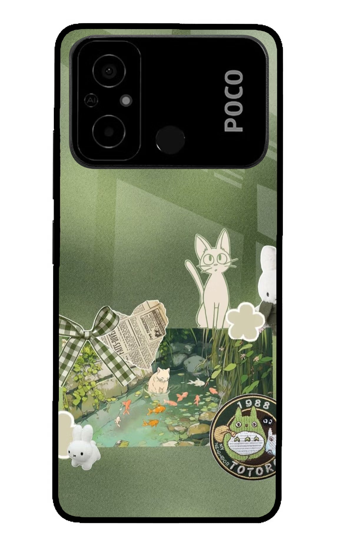 Aesthetic anime Poco C55 Glass Case