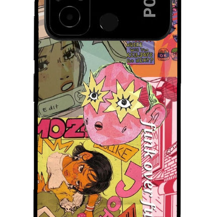 Funkover Poco C55 Glass Case