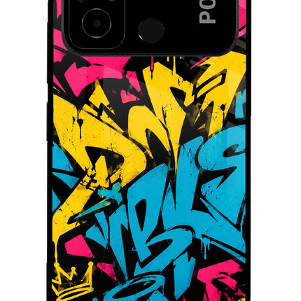 Graffiti Vibe Poco C55 Glass Case