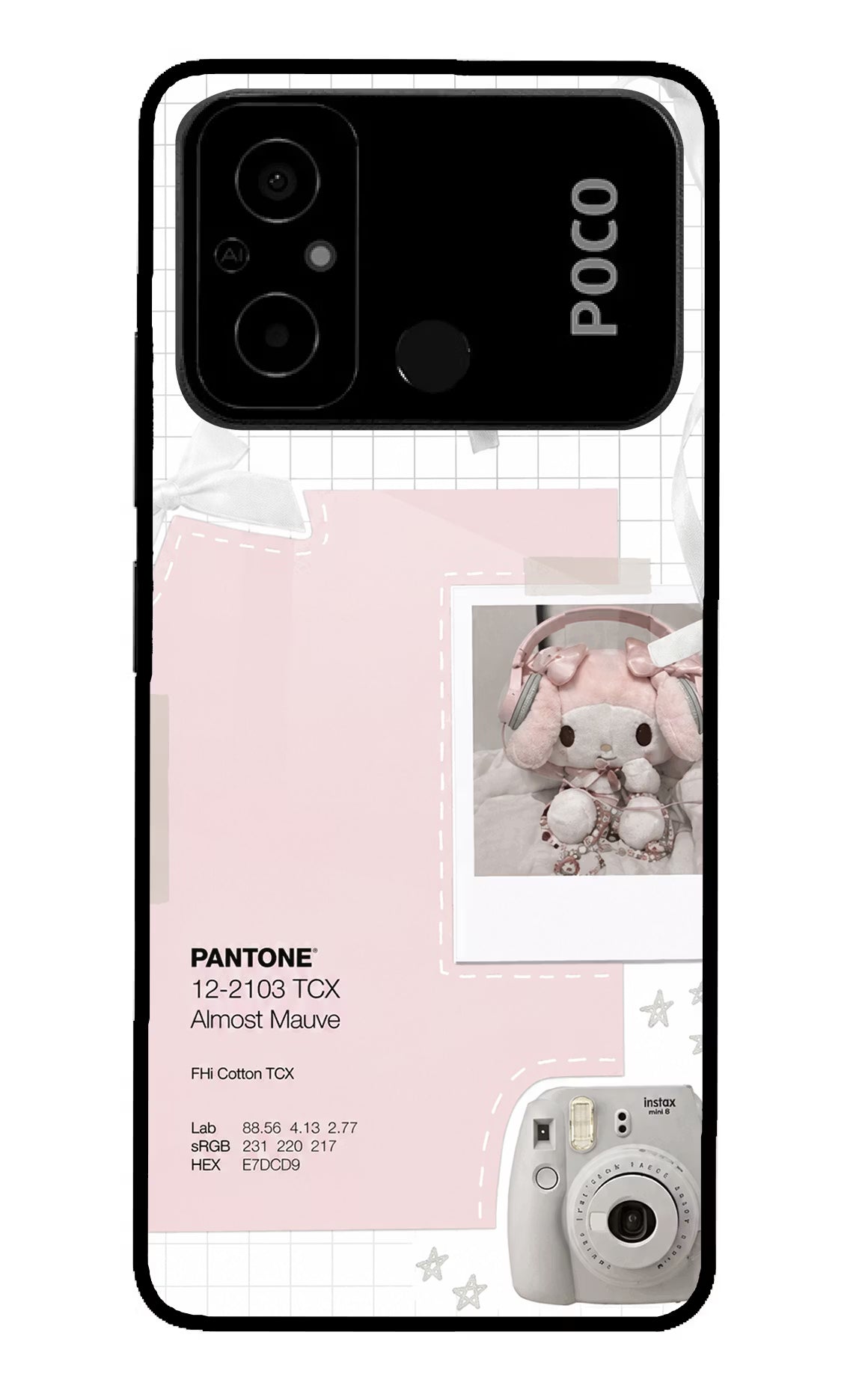 Pantone Asthetic Poco C55 Glass Case
