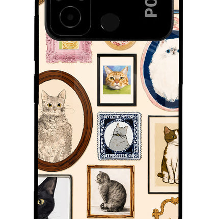 Mirror Cats Poco C55 Glass Case