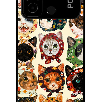 Cool Cat Poco C55 Glass Case