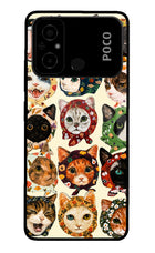Cool Cat Poco C55 Glass Case