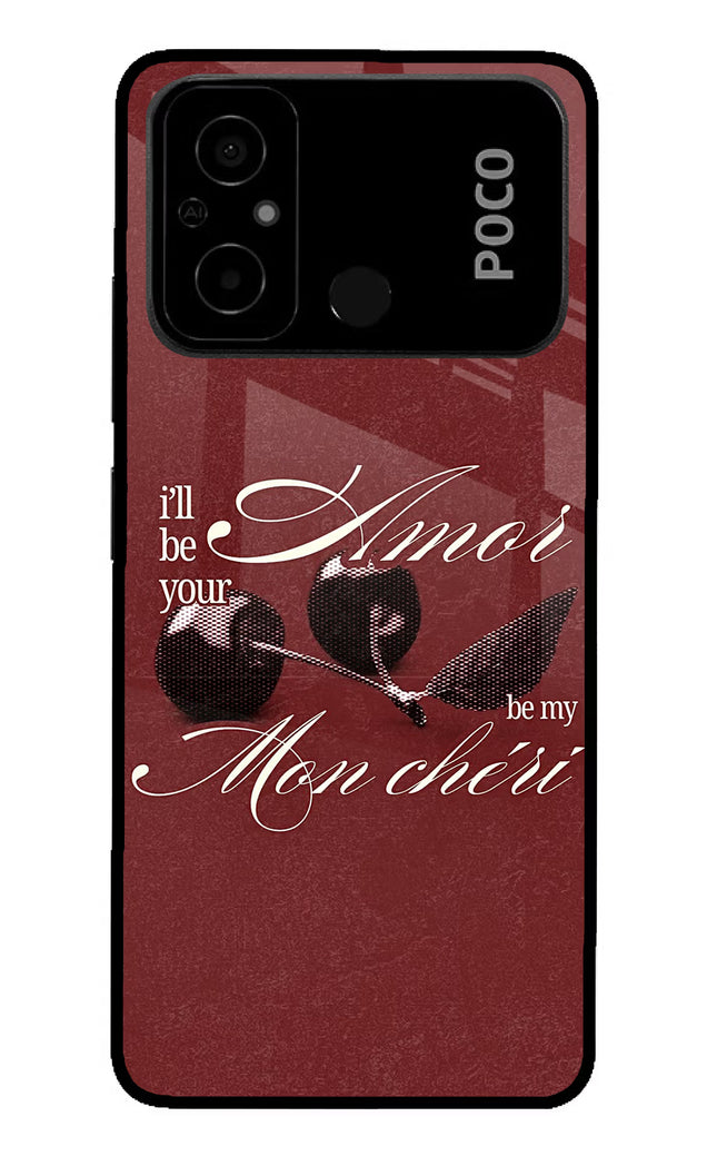 Velvet Cherry Poco C55 Glass Case