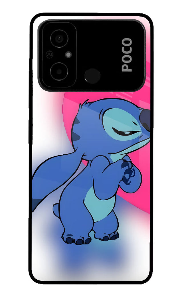 Stitch Hug Poco C55 Glass Case