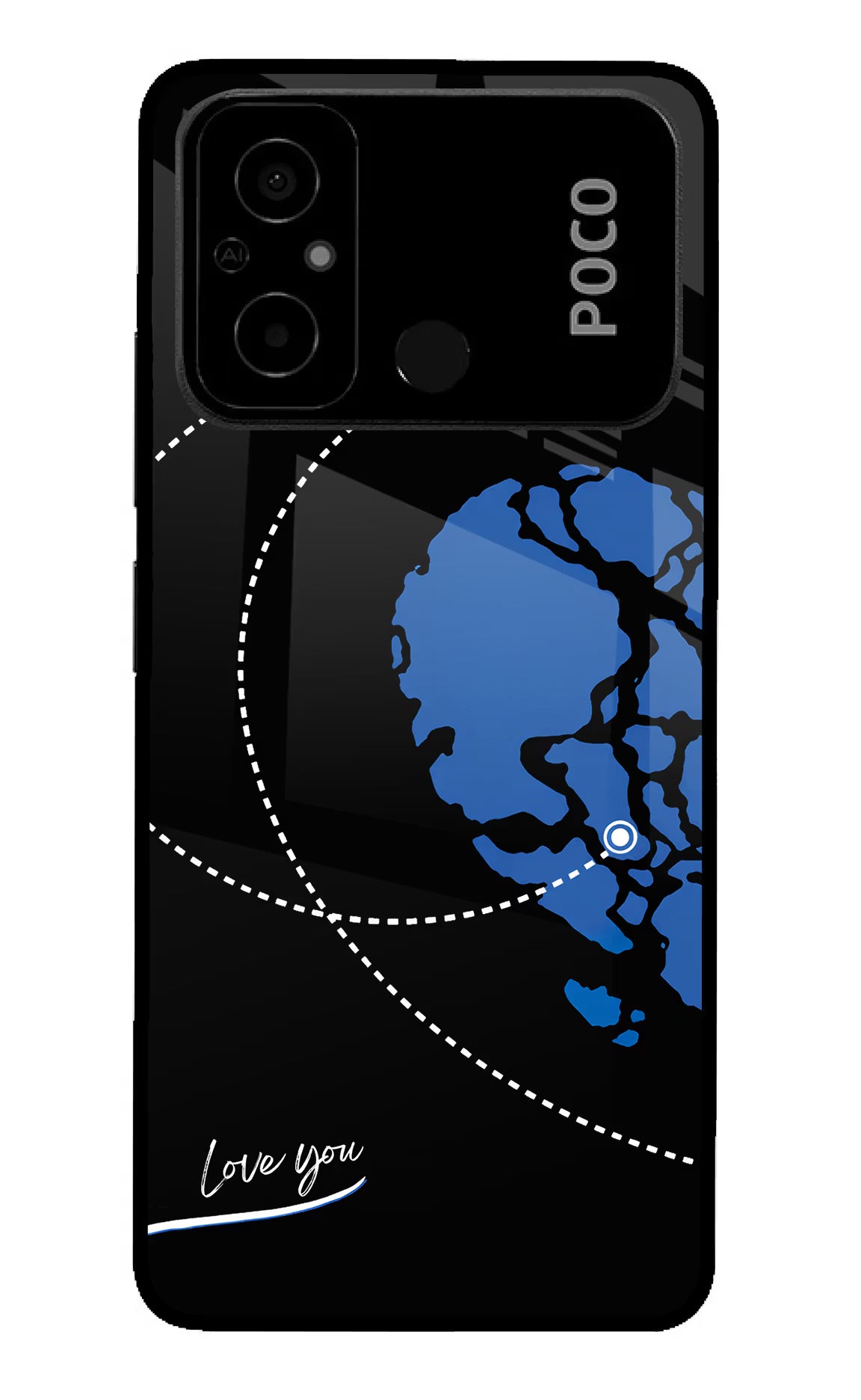 Love Orbit Poco C55 Glass Case