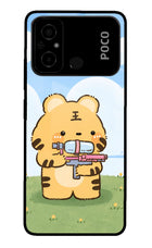 Tiger Treat Poco C55 Glass Case