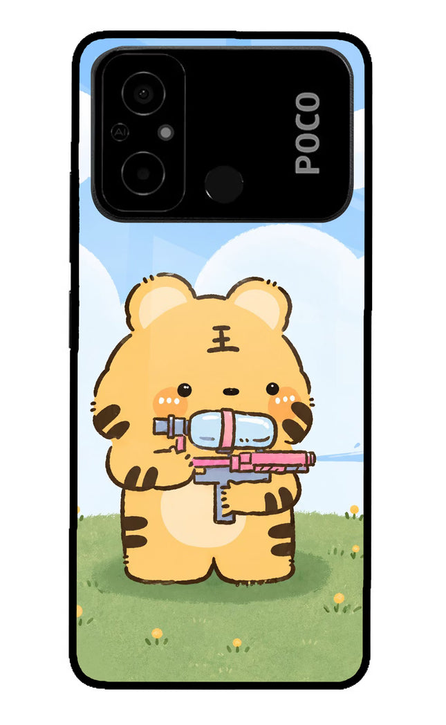 Tiger Treat Poco C55 Glass Case
