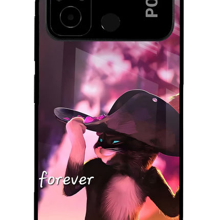 Forever Cat Poco C55 Glass Case