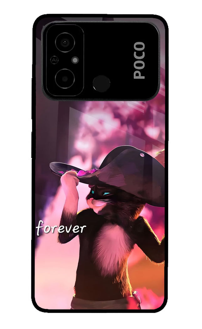 Forever Cat Poco C55 Glass Case