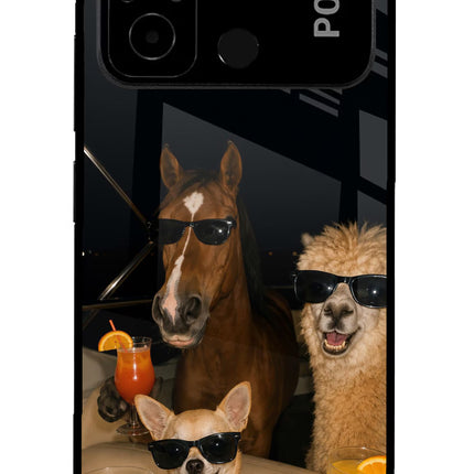 Party Squad Poco C55 Glass Case
