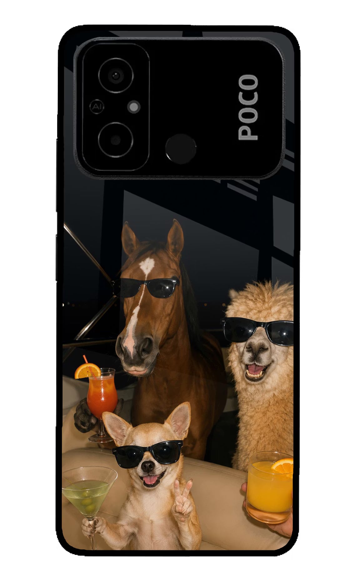 Party Squad Poco C55 Glass Case