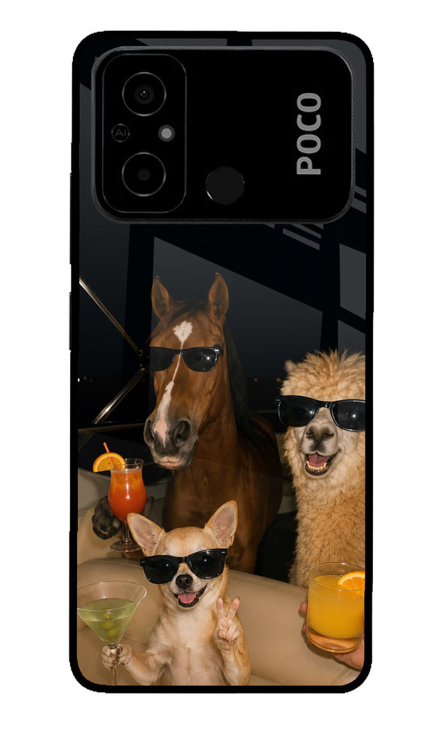 Party Squad Poco C55 Glass Case