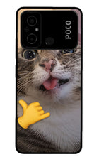 Silly Cat Call Poco C55 Glass Case