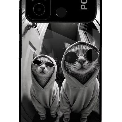Hood Cats Poco C55 Glass Case