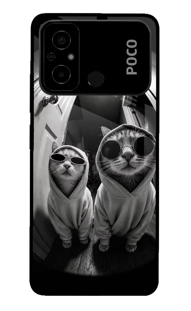 Hood Cats Poco C55 Glass Case