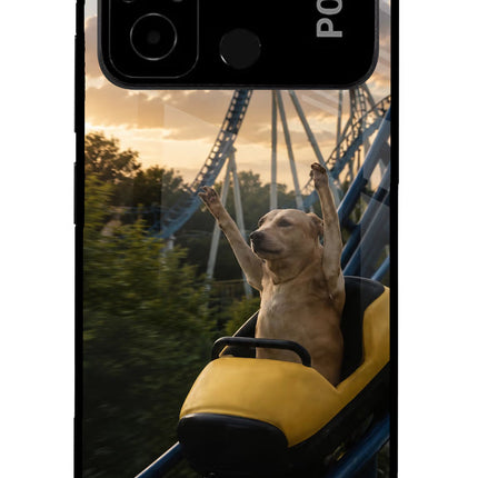 Rollercoaster Dog Poco C55 Glass Case