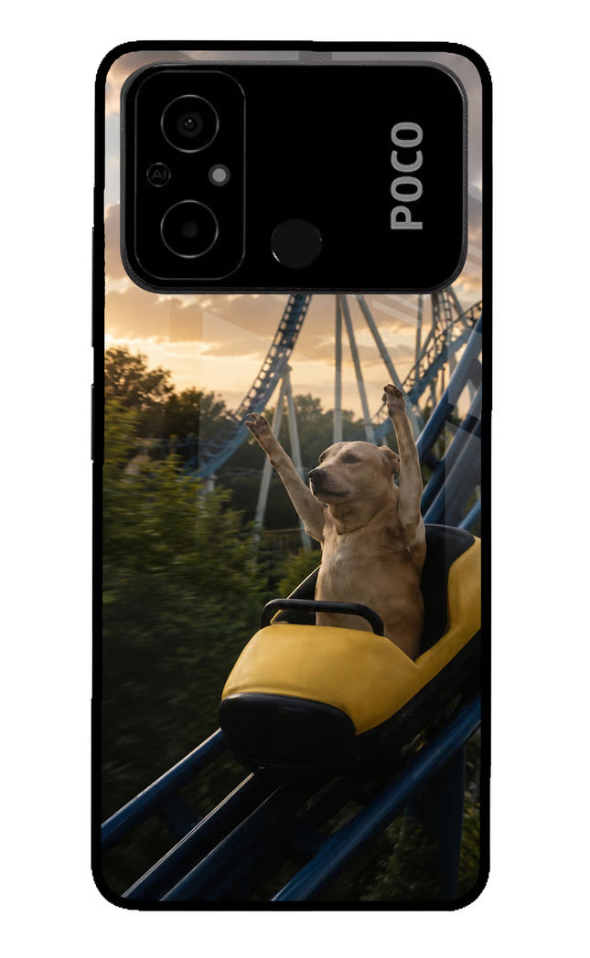 Rollercoaster Dog Poco C55 Glass Case