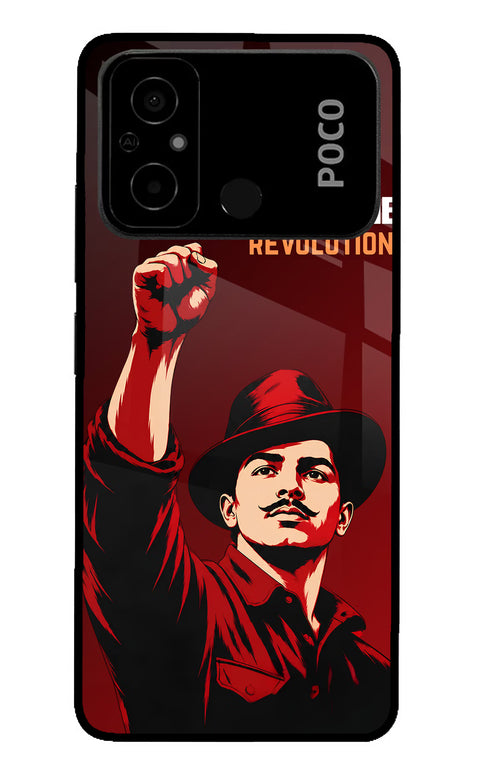 Bhagat Singh Revolution Poco C55 Glass Case