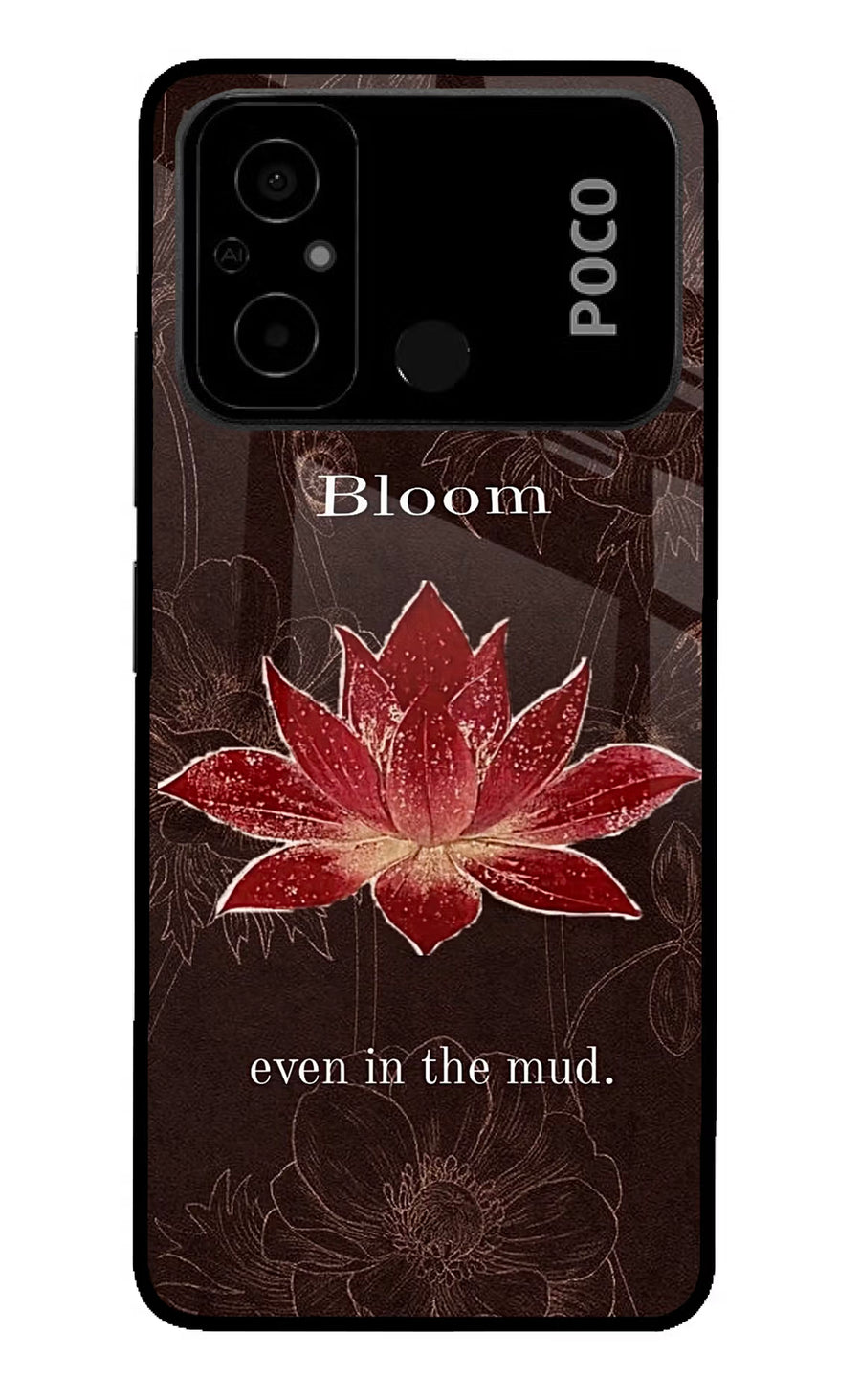 Bloom Poco C55 Back Cover, Glass case